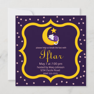 Invitación Gato durmiente en la creciente estrella de la luna