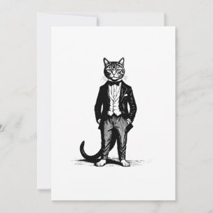 Invitación Gato Elegante con Esmoquin