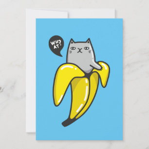 Invitación Gato en banana