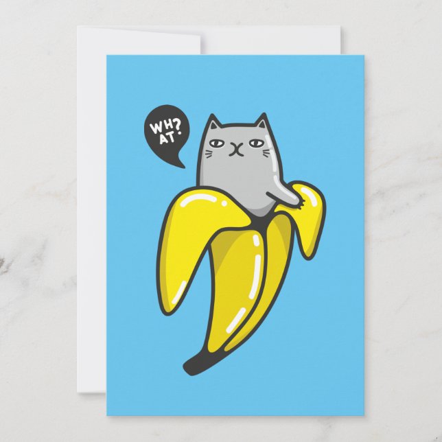 Invitación Gato en banana (Anverso)