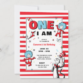 Invitación Gato en el sombrero | Cumpleaños Uno Soy