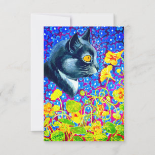 Invitación Gato en flores