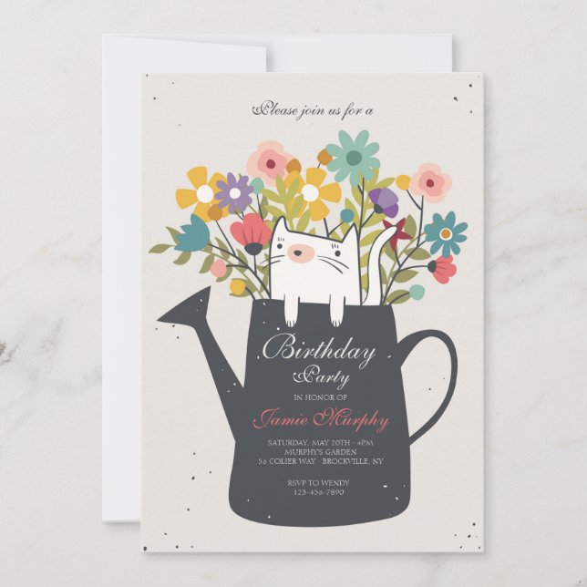 Invitación Gato En Un Agua Puede Invitar (Anverso)