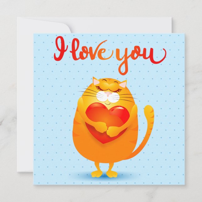 Invitación Gato enamorado (Anverso)