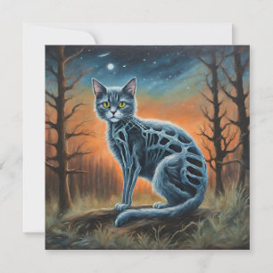 Invitación Gato Esqueleto