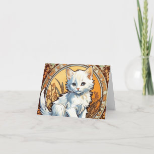 Invitación Gato estilo Alphonse Mucha