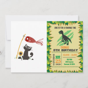 Invitación Gato feliz de la bobina de carpa - Elija color de