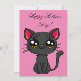 Invitación Gato Feliz Día de la Madre 