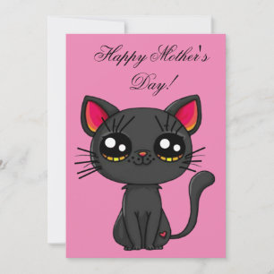Invitación Gato Feliz Día de la Madre