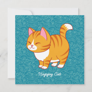 Invitación Gato Feliz Personalizado 