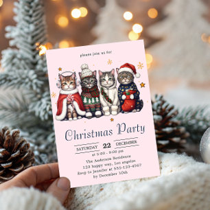 Invitación Gato festivo de vacaciones Fiesta de gatos lind