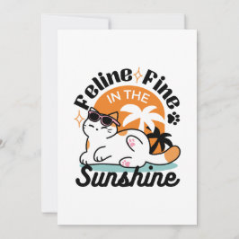 Invitación Gato Fino en el Sol – Gato Tropical Relajado