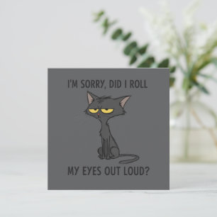 Invitación Gato Gatito ¿Giré Mis Ojos En Voz Alta Humor Diver
