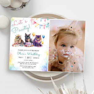 Invitación Gato gatito juguetón vamos a hacer la primera foto