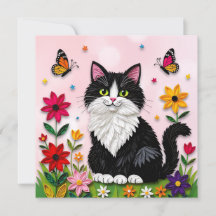 Gato gatito rosa lindo en flores