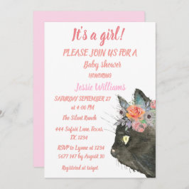 Invitación Gato Gato Gatito Gatito Gatito Gatito Pink Flor Be
