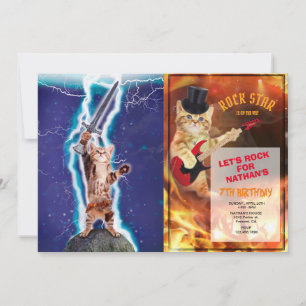 Invitación Gato guerrero trueno