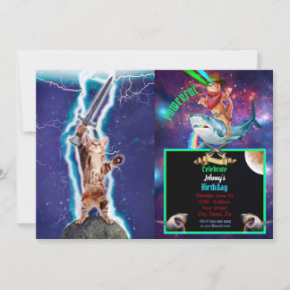 Invitación Gato guerrero trueno