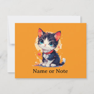 Invitación Gato Kawaii Adorable para Amantes de los Gatos, In