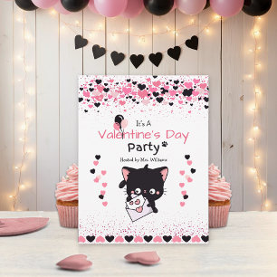 Invitación Gato Kawaii Lindo Día de San Valentín Personalizad