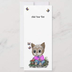 Invitación Gato Kitty y mariposa