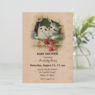 Invitación Gato lindo vintage