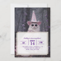 Gato Mago Mágico en capa y sombrero rosa brillante