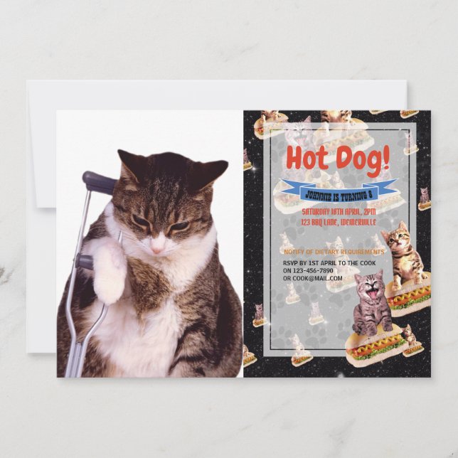 Invitación Gato malo (Anverso)