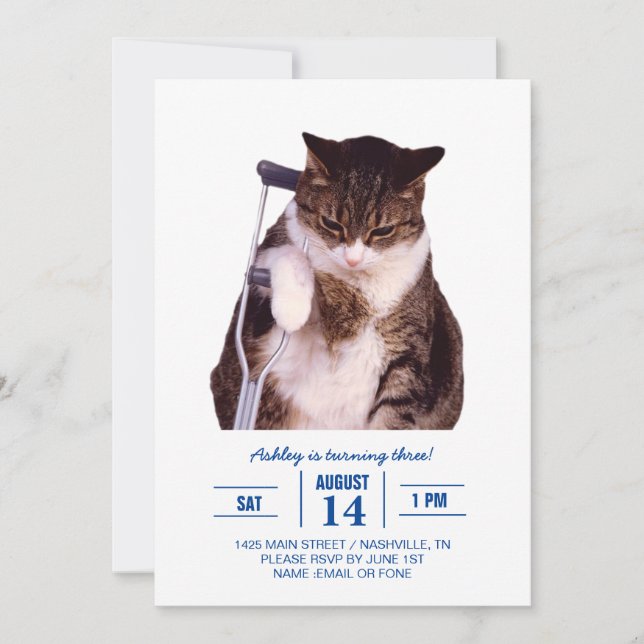 Invitación Gato malo (Anverso)
