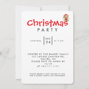 Invitación Gato Meowy Catmas Feliz Navidad Divertido