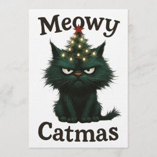 Invitación Gato Meowy Catmas Malhumorado