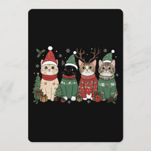 Invitación Gato Meowy Navidad Catmas Regalo de Navidad