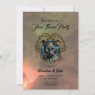 Invitación Gato místico de Egipto, negro como la noche