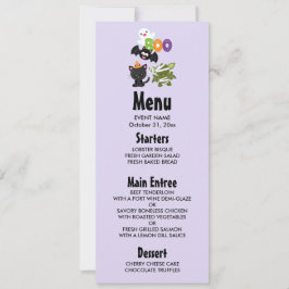 Invitación Gato, murciélago, momia y fantasma de Halloween