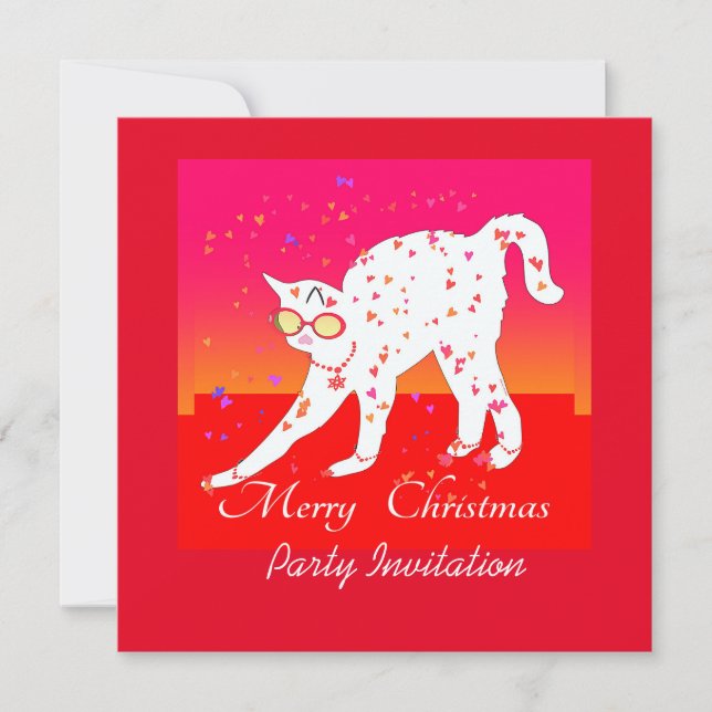 Invitación Gato navideño (Anverso)