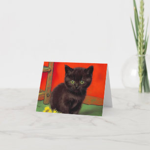 Invitación Gato negro al estilo de Van Gogh