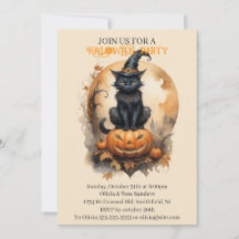 Gato negro espeluznante de Halloween