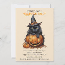 Gato negro espeluznante de Halloween