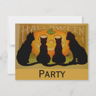 Invitación Gato Negro Halloween
