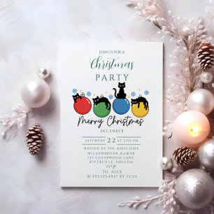 Invitación Gato Negro Navidad