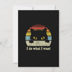 Invitación Gato negro vintage hago lo que quiero gato diverti