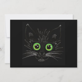 Invitación Gato Oído Verde Sonriente