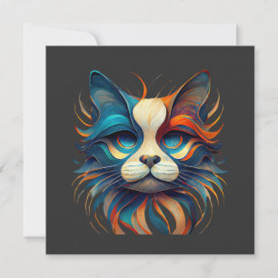Invitación Gato Patriótico Rojo Blanco y Azul
