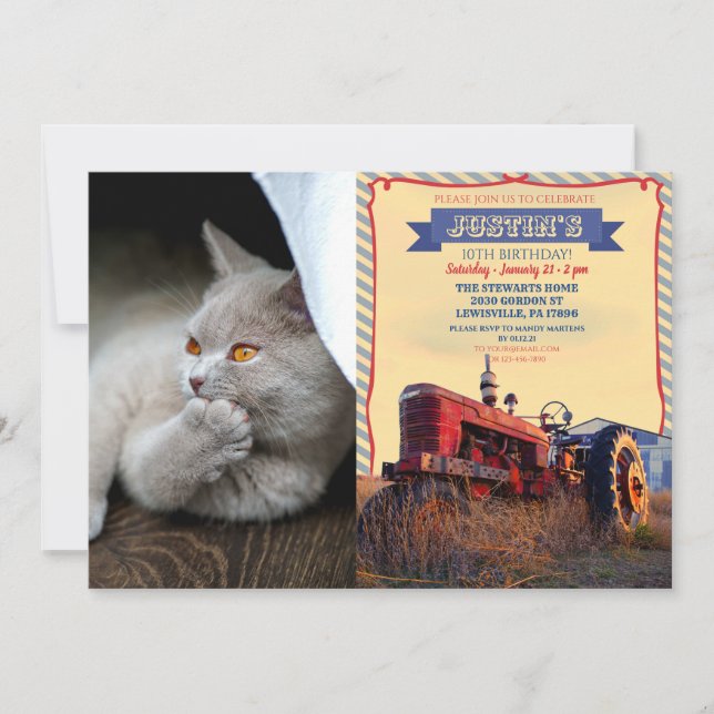 Invitación Gato pensante (Anverso)