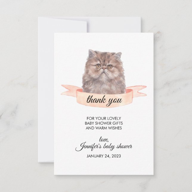 Invitación Gato Persa Gracias (Anverso)