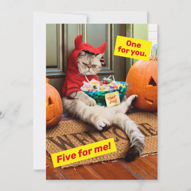 Invitación Gato perverso canalla (Anverso)