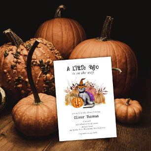 Invitación Gato poema de chicle en Baby Shower Gorra de bruja