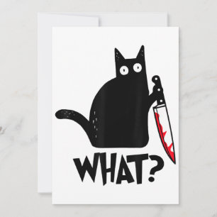 Invitación Gato Qué divertida camiseta de gato negro asesino 