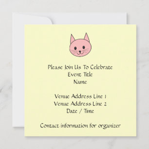Invitación Gato rosa