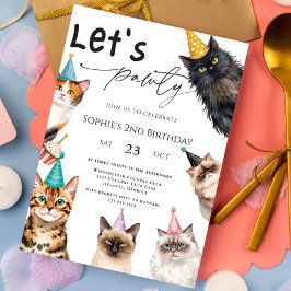 Invitación Gato vamos a hacer gatito lindo segundo cumpleaños